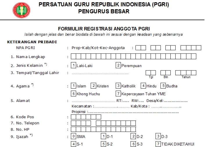 Pendaftaran PGRI Deiyai - Persatuan Guru Republik Indonesia Cabang Kabupaten Deiyai